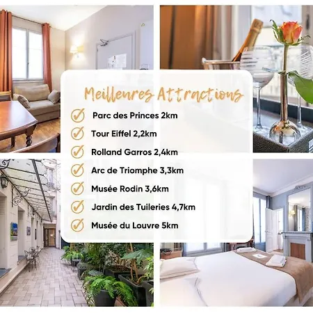 Apartament Le Dujardin - Passy Tour Eiffel A Pied - 4 Personnes- Climatisation - Vue Sur Cour Paryż